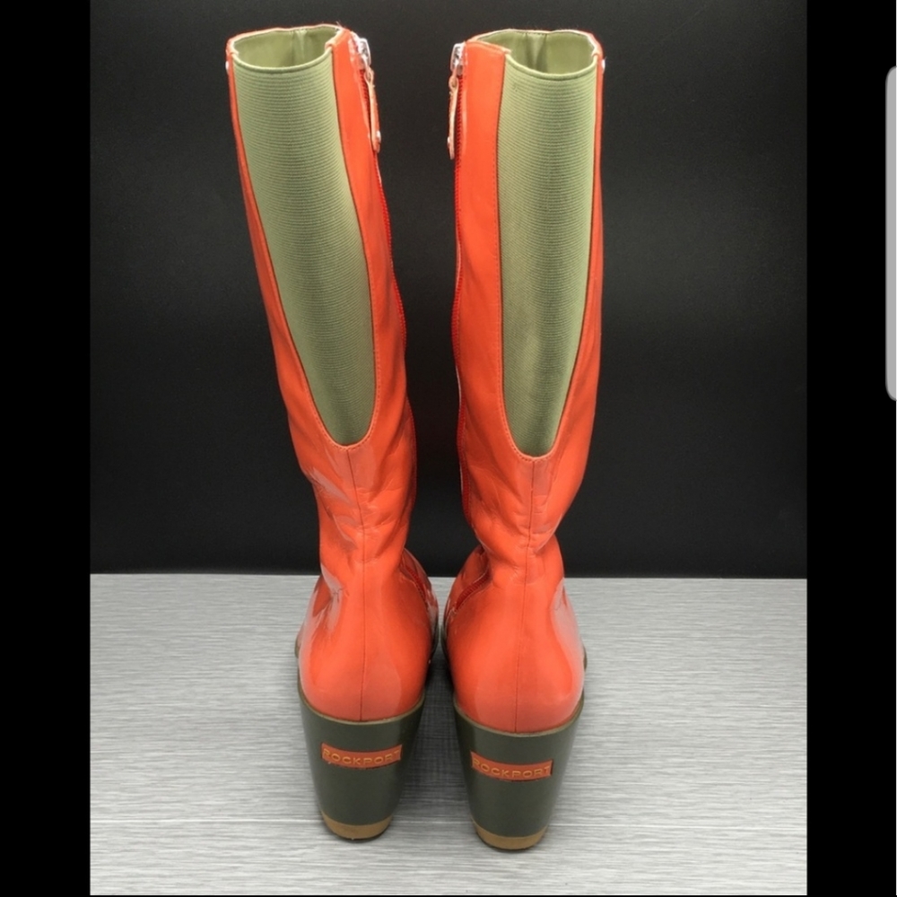 ROCKPORT Bright Orange Waterproof Rain Boots Sz 11 - Picture 9 of 10